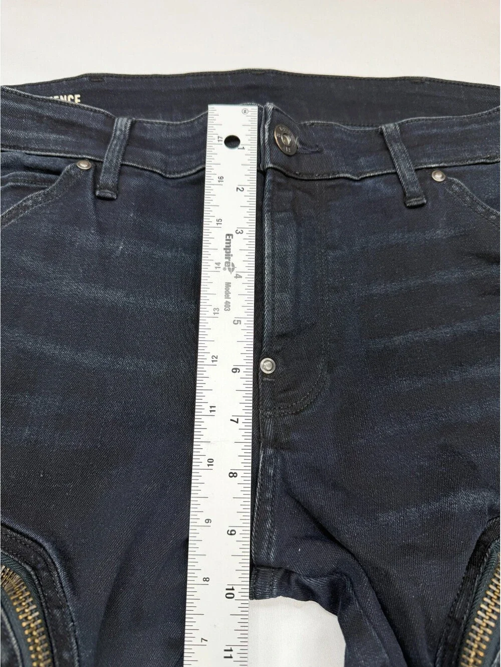 G Raw Air Defence Men Skinny Jeans Moto Zip Size 34 Dark Blue